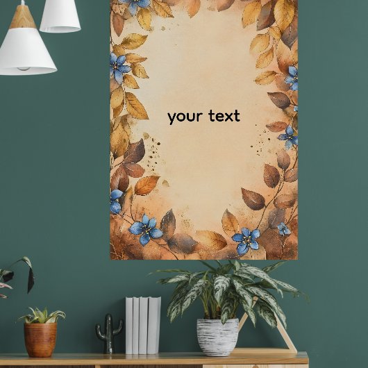 Aangepaste gouden bladeren is een populaire wand  poster (Woonkamer 1)