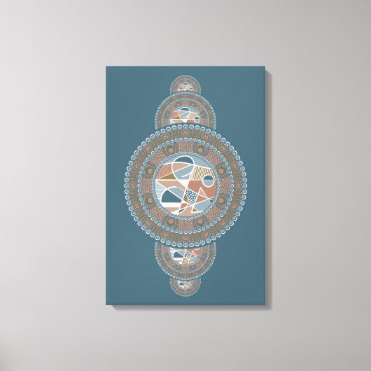 Aangepaste Gouden Blauwgroen Abstracte Ornamentele Canvas Afdruk (Voorkant)