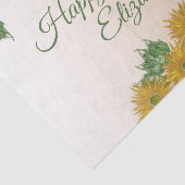 Aangepaste Gouden Bloemen Art Corners Verjaardag Tissuepapier (Detail)