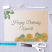 Aangepaste Gouden Bloemen Kunst Hoeken Verjaardag Tissuepapier (Craft)