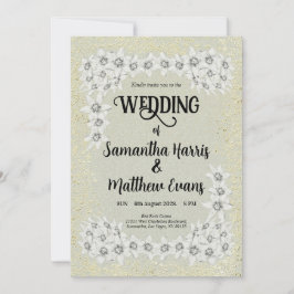 Aangepaste gouden bloemenelegantie bruiloft Uitnod Kaart