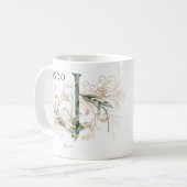 Aangepaste Gouden Botanische Eucalyptus Monogram " Koffiemok (Voorkant links)