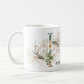 Aangepaste Gouden Botanische Eucalyptus Monogram " Koffiemok (Links)