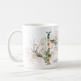 Aangepaste Gouden Botanische Eucalyptus Monogram " Koffiemok