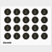 Aangepaste gouden bruidbruine bruistocht sparen de ronde sticker (Vel)