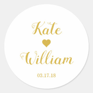 Aangepaste gouden bruiloft gunst Sticker