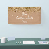 Aangepaste gouden bruine en gouden verjaardagsfees spandoek (Beurs)