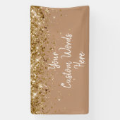 Aangepaste gouden bruine en gouden verjaardagsfees spandoek (Verticaal)