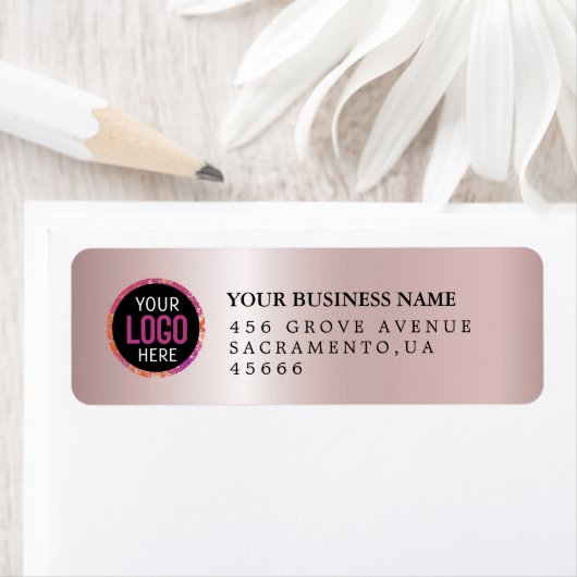 Aangepaste gouden Business Logo Retour Adreslabel Etiket (Insitu)
