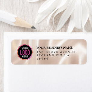 Aangepaste gouden Business Logo Retour Adreslabel Etiket