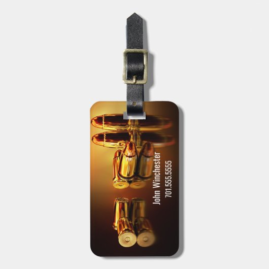 Aangepaste gouden cartridges bagagelabel (Voorkant verticaal)