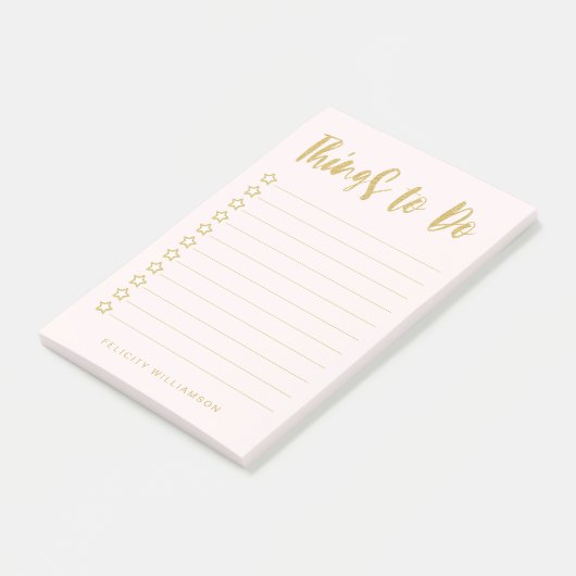 Aangepaste gouden en dubbelzinnige roze dingen om post-it® notes (Schuin)