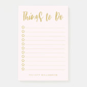 Aangepaste gouden en dubbelzinnige roze dingen om  post-it® notes (Voorkant)