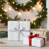 Aangepaste gouden en witte bruid en bruidegom brui cadeaupapier