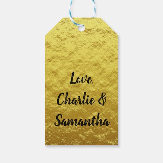 Aangepaste Gouden Folie Gelukkige Verjaardag Scrip Cadeaulabel (Achterkant)