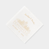 Aangepaste gouden folie Indianapolis bruiloft serv Folie Servetten (Rechts)