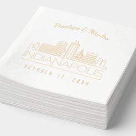 Aangepaste gouden folie Indianapolis bruiloft serv Servetten