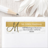 Aangepaste Gouden Folie Marmeren Monogram Letter R Etiket (Insitu)