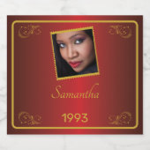 Aangepaste Gouden Foto Verjaardag Bier Etiket (Enkel label)