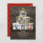 Aangepaste gouden fotostructuur | Kerst van de leg Briefkaart (Voorkant / Achterkant)