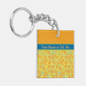 Aangepaste Gouden Gele Daffodils Sleutelhanger (Voorkant Links)