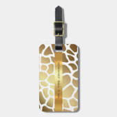 Aangepaste gouden Giraffe Lampart Skin Luggable Bagagelabel (Voorkant verticaal)