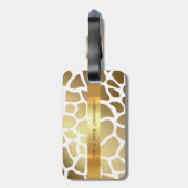 Aangepaste gouden Giraffe Lampart Skin Luggable Bagagelabel (Achterkant verticaal)