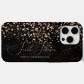 Aangepaste Gouden Glitter Middennacht Zwart Case-Mate iPhone Case (Achterkant (horizontaal))