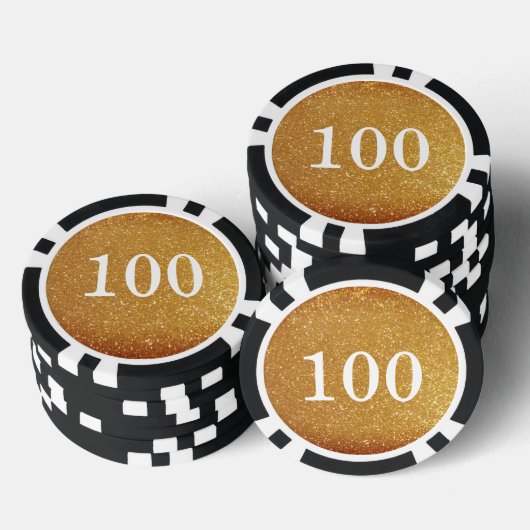 Aangepaste gouden glitter ontwerp casino poker chi chips (Opstapeling)