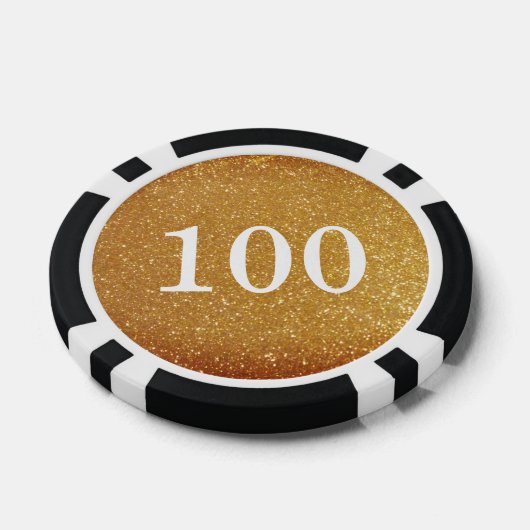 Aangepaste gouden glitter ontwerp casino poker chi chips (Enkel)