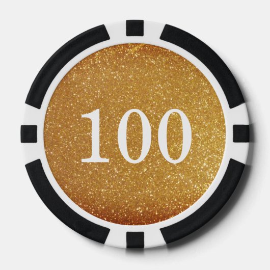 Aangepaste gouden glitter ontwerp casino poker chi poker chips (Voorkant)
