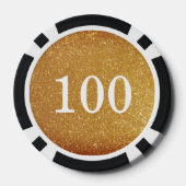 Aangepaste gouden glitter ontwerp casino poker chi poker chips (Achterkant)