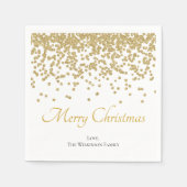 Aangepaste Gouden Glitter Vrolijk Kerstpapier Servet (Voorkant)