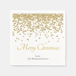 Aangepaste Gouden Glitter Vrolijk Kerstpapier Servet