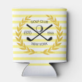 Aangepaste gouden golfclub Minimale zomerStripes Blikjeskoeler (Achterkant)