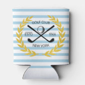 Aangepaste gouden golfclub Minimale zomerStripes Blikjeskoeler (Achterkant)