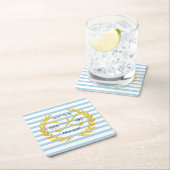 Aangepaste gouden golfclub Minimale zomerStripes Kartonnen Onderzetters (Insitu)