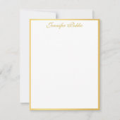 Aangepaste Gouden Handgeschreven Script Verticale  Notitiekaartje (Voorkant)