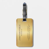 Aangepaste gouden handgeschreven webgrammatica Tre Bagagelabel (Achterkant verticaal)