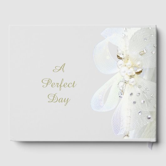 Aangepaste gouden harten parels en oorkonde gastenboek (Achterkant)