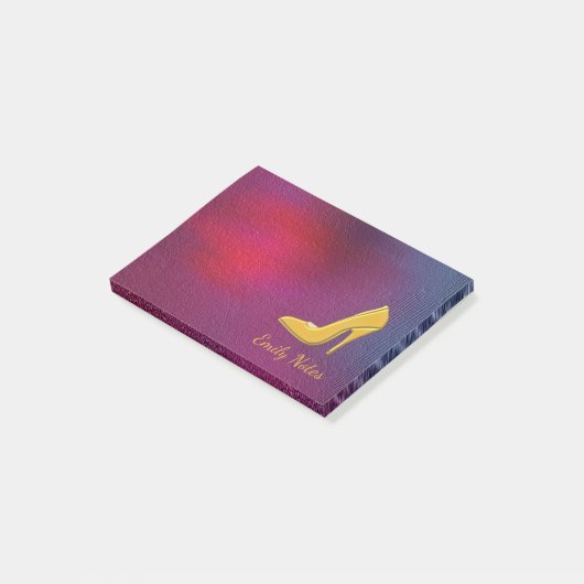 Aangepaste gouden hiel post-it® notes (Schuin)