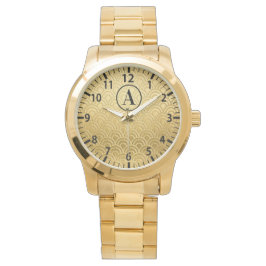 Aangepaste gouden horloge met initiaal