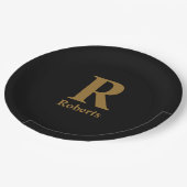 Aangepaste gouden Initiaal / voornaam / familienaa Papieren Bordje (Gekanteld)