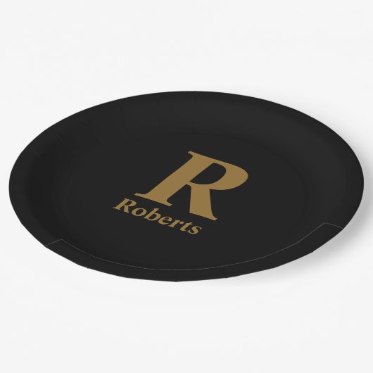 Aangepaste gouden Initiaal / voornaam / familienaa Papieren Bordje (Gekanteld)