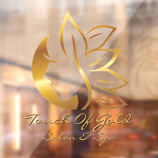 Aangepaste gouden kapsalon en spa-bedrijfsfront   raamsticker (Vel 2)