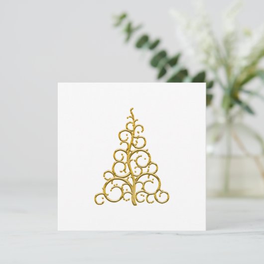 Aangepaste Gouden Kerstboom Feestdagenkaart (Staand voorkant)