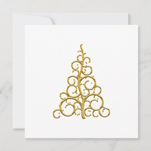 Aangepaste Gouden Kerstboom Feestdagenkaart (Voorkant)