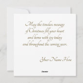 Aangepaste Gouden Kerstboom Feestdagenkaart (Achterkant)