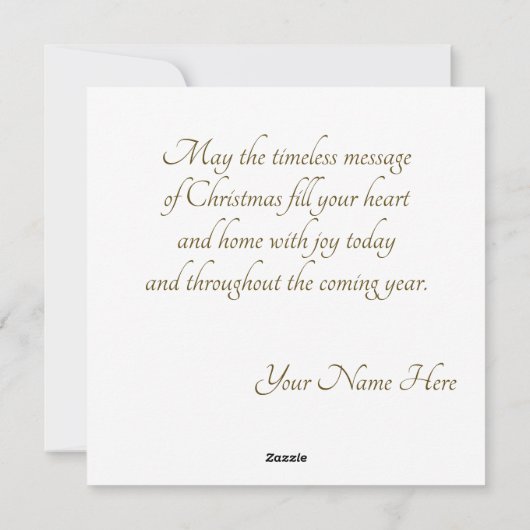 Aangepaste Gouden Kerstboom Feestdagenkaart (Achterkant)