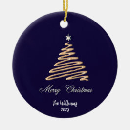 Aangepaste gouden kerstboom keramisch ornament